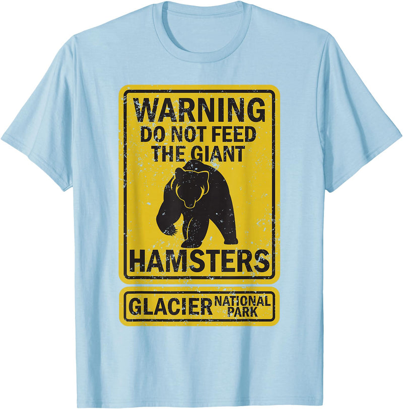 Montana Wildlife Nature Apparel Funny Glacier National Park Grizzly Brown Bear Souvenir Gift T-Shirt - Baby Blue