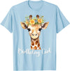 Zoo Animal Matching Birthday Girl Party Outfits Giraffe Birthday Girl Outfit for Wife Zoo Birthday Party T-Shirt - Baby Blue