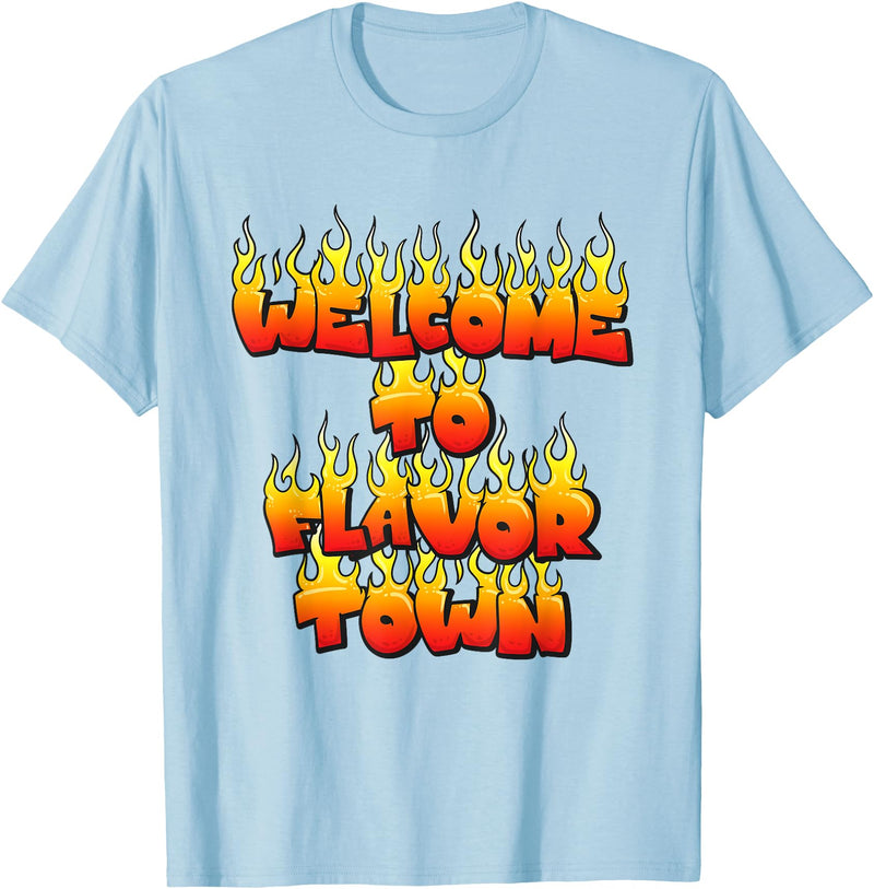 Halloween Flavor Town Welcome To Flavor Town Halloween T-Shirt - Baby Blue