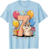 Hamster 7th birthday boy girl 7 years old seventh Hamster T-Shirt - Baby Blue