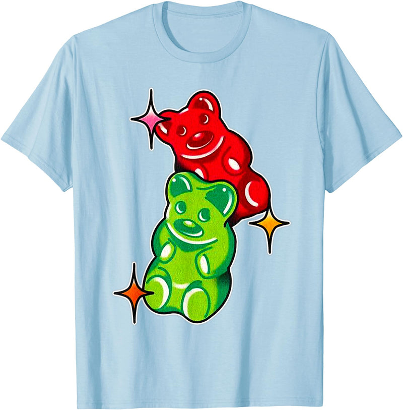 Urban Empyre Gummy Bear Candy Red Green T-Shirt - Baby Blue