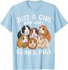 Funny Guinea Pig Lover Guinea Pigs Just a Girl Who Loves Guinea Pig T-Shirt - Baby Blue