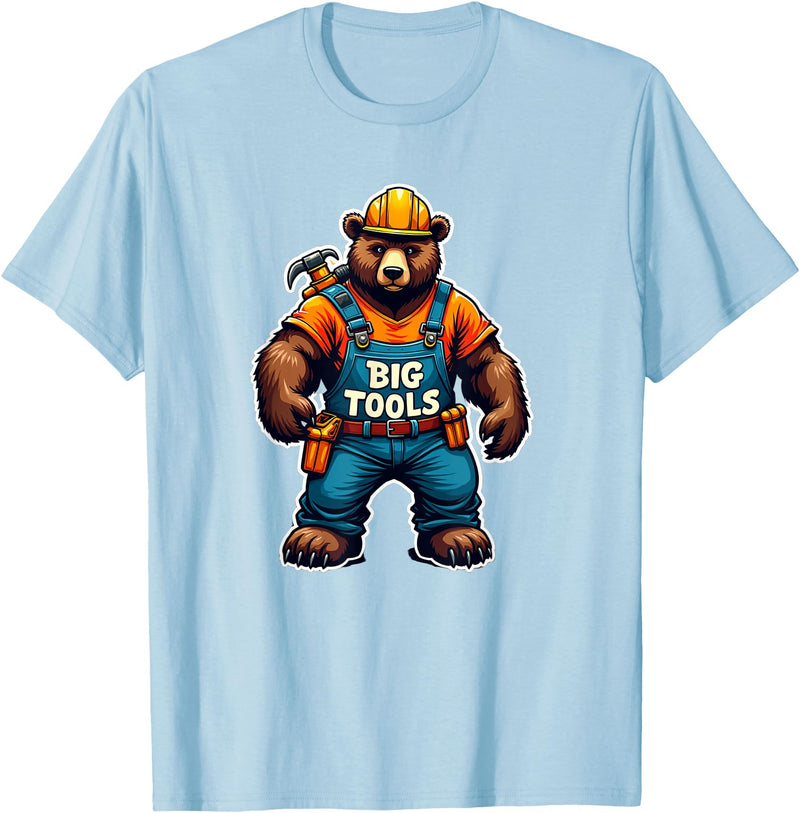 Jay Moe Design I Love Muscle Bear Funny Gay Big Tools LGBTQ Pride Vintage T-Shirt - Baby Blue