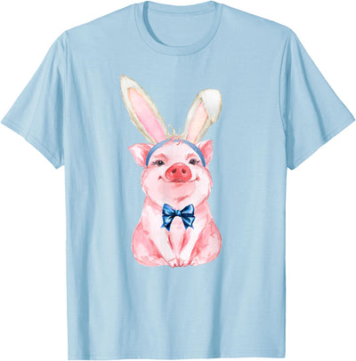 Adorable Easter Pig with Easter Bunny Ears T-Shirt