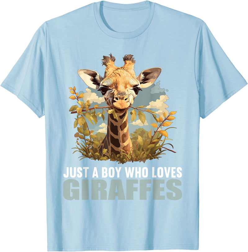 Giraffes Giraffe Lovers Shop Just a Boy who loves Giraffes. Giraffes Giraffe T-Shirt - Baby Blue