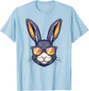 Bunny Rabbit Wearing Sunglasses Easter Funny Graphic T-Shirt in Baby Blue
