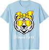 Mama Bear Face Apparel Softball Mama Bear With Sunglasses Bandana Momma Mothers Dy T-Shirt - Baby Blue