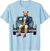 Teddy Bear Classic Car Tees Enjoy Cool Teddy Bear With Classic Car Graphic Designs Fun T-Shirt - Baby Blue