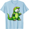 Scary Polar Bear Dinosaur Halloween Lazy Costume Polar Bear Wearing Dinosaur Costume Halloween Cosplay T-Rex T-Shirt - Baby Blue