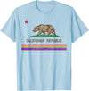 CALIFORNIA STATE FLAG LGBTQ GAY PRIDE RAINBOW TEES CALIFORNIA STATE FLAG BEAR LGBTQ GAY PRIDE RAINBOW PARADE T-Shirt - Baby Blue