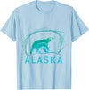 Funny Polar Bear Alaska Day Northern Light Gift Alaska Polar Bear with Polar Lights and Stars T-Shirt - Baby Blue