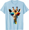 Giraffe Safari Sunglasses Gifts & Designs Giraffe with Sunglasses T-Shirt - Baby Blue