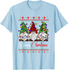 Xmas Lights Gnomes Holiday Graphics Merry Christmas Leopard Buffalo Red Plaid for Men Women T-Shirt - Baby Blue