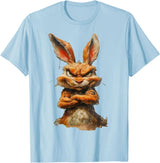 Grumpy Horror Rabbit T-Shirt in Baby Blue