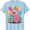 10th Girls, Boys Pig 10 Birthday Pig 10th birthday for boy girl 10 years old tenth ten Pig T-Shirt - Baby Blue