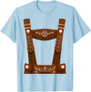 Bavarian Oktoberfest Halloween Costume Oktoberfest Costume Halloween Lederhosen T-Shirt - Baby Blue