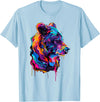 Bear Design Colourful Bear T-Shirt - Baby Blue