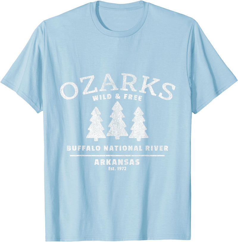Arkansas Wilderness Designs and Gifts Buffalo National River - Arkansas - Ozark Mountains T-Shirt - Baby Blue