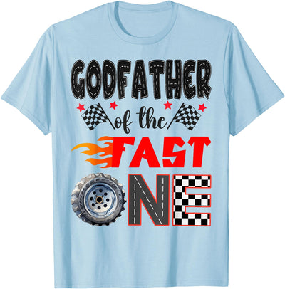 Funny 1st Birthday Boy Racing Party Godfather of The Fast One Racing Car 1st Birthday Boy T-Shirt
