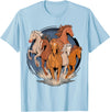 Magical and Funny Horse lover Gifts Unisex-Child Classic Fit Black Cartoon Animal-Print T-Shirt - Baby Blue