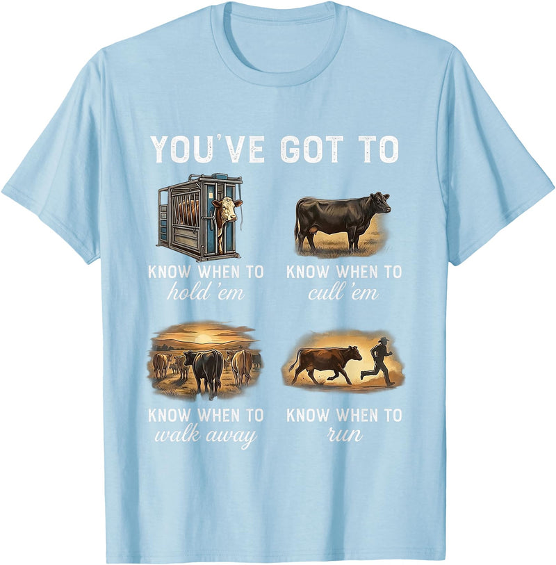 You've Got To Know When To Hold'em Funny Cow Tee You've Got to Know When to Hold'em Retro Vintage Funny Cow T-Shirt - Baby
