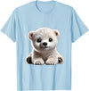 Just Sweet Designs Cute Polar Bear Cub Design T-Shirt, Small, Black - Baby Blue