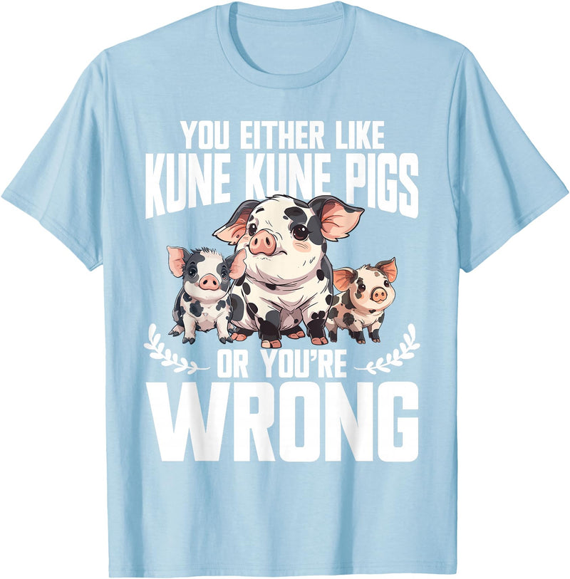 Kune Kune Pig Accessories & KuneKune Clothes Kune Kune Pig Lover Pig Breeder Supplies Kunekune Pig T-Shirt - Baby Blue
