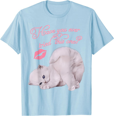 Carpenter Funny Espresso Sweet Tee Unisex Adult Cute Cat Kitten Graphic T-Shirt White Small Modern Graphic Cartoon Classic Fit Imported Polyester 100% Machine Wash Spring Summer Short Sleeve T-Shirt