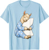 Funny Sleepy Llama Animal Lovers Pajama Llama Sleeping in Cute Pajamas Sleep T-Shirt - Baby Blue