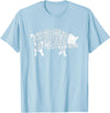 BBQ T-Shirts: Pig Cuts Barbecue and Grilling T-Shirt T-Shirt - Baby Blue