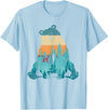 Forest Animal Outdoor Nature Bears Gift Grizzly Bear Animal of the Forest Nature Brown Bear Retro Brown Bear T-Shirt - Baby Blue