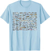 100 Types Of Fish Species Tee 100 Types of Freshwater Fish Species Fishing T-Shirt - Baby Blue