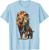 Cool Lions, Astrology And Horoscope Designs Lion colorful lions King Of Animals From Africa Polygon T-Shirt - Baby Blue