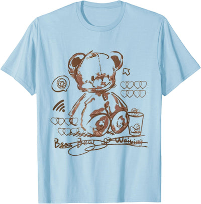 Vintage Teddy Bear Letter Graphic Drop Print | L9 T-Shirt