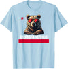 California Summer Surfing California The Golden State Bear Flag T-Shirt - Baby Blue