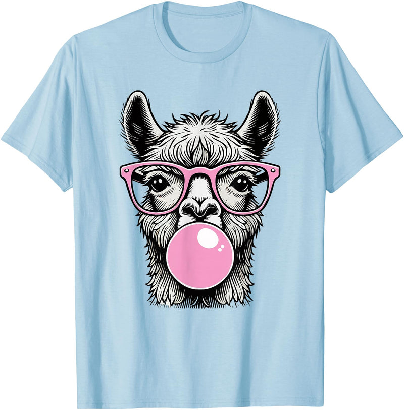 Llama Lovers Funny Animal Tee for Men Women & Kids Cute Llama Shirt for Women Funny Llama Lovers T-Shirt - Baby Blue