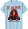 Christian Streetwear Teddy Bear Faith Sayings NO Weapon Hip Hop Praying Teddy Bear Christian Isaiah 57 14 T-Shirt - Baby Blue