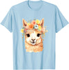 Alpaca and llama with flowers Designs Alpaca with Flowers, Cute Alpaca and Llama T-Shirt - Baby Blue
