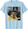 Hamster Deadlift Training Funny Cute Rat Weightlifting Meme T-Shirt - Baby Blue