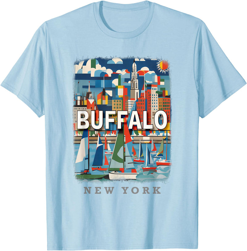 Buffalo New York Waterfront Wonder Buffalo New York NY Waterfront Wonder SD391 T-Shirt - Baby Blue