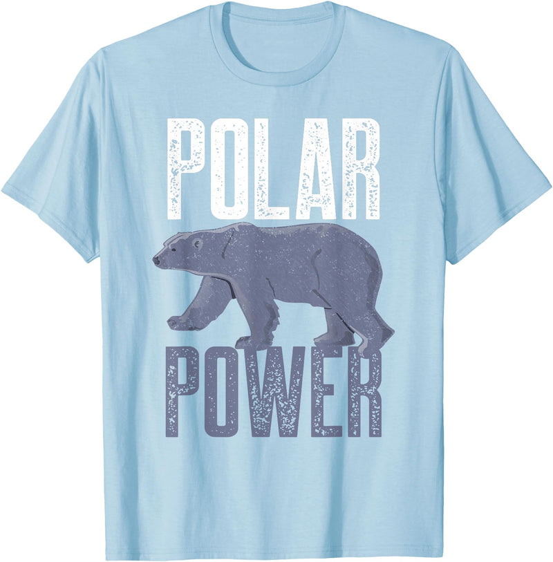Polar Bear Power Gifts & Apparel Polar Bear Power T-shirt For Bear Lovers Kids Women Men T-Shirt - Baby Blue