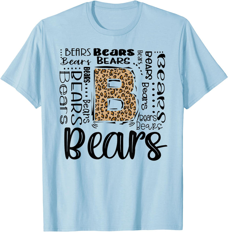 School & Teacher Apparel Teeready - Back To School Bears School Sports Fan Team Spirit Vintage T-Shirt - Baby Blue