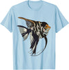 Freshwater Fish Fun Marbled Freshwater Angelfish T-Shirt - Baby Blue