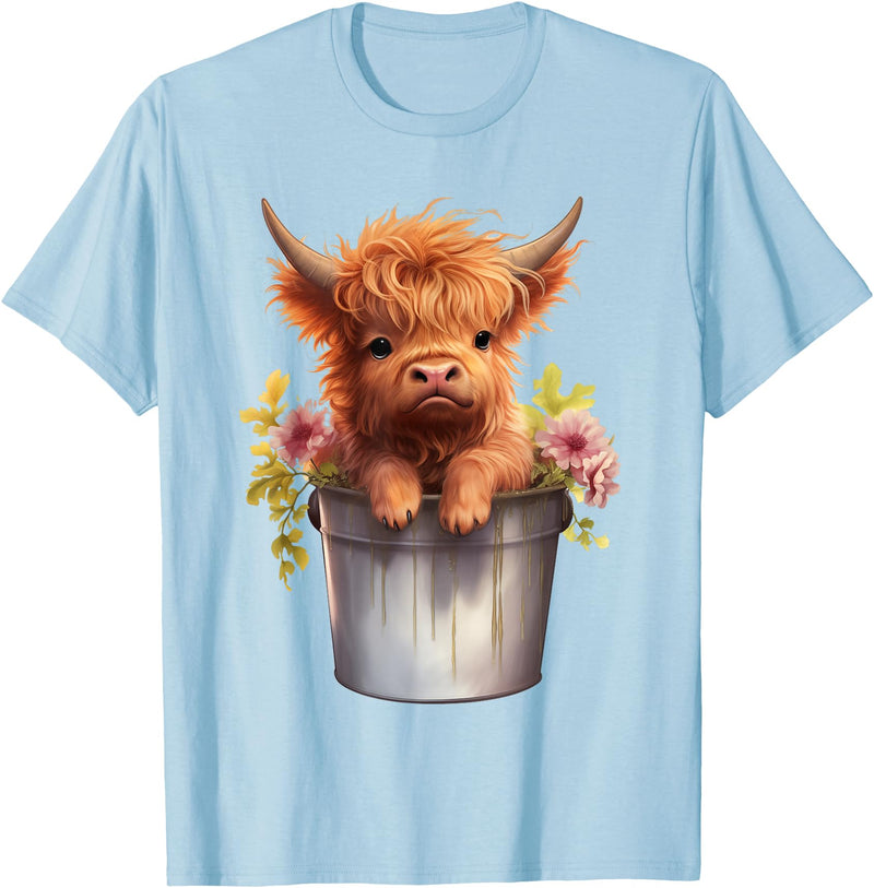 MINI HIGHLAND COW DESIGNS MINI HIGHLAND COW GRAPHIC T-Shirt - Baby Blue