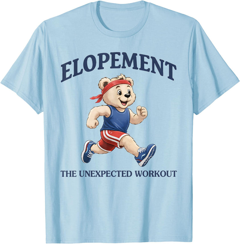 Funny Bear Running Autism Support Squad Autism Neurodiversity Bear Elopement The Unexpected Workout T-Shirt - Baby Blue