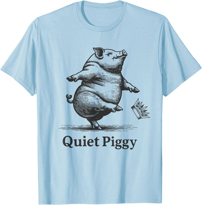 Vintage Pig Lover Funny Quiet Piggy Trump Political Trendy T-Shirt