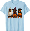 Halloween Shirt With Dogs Dog Ghost Shirt, Cute Halloween Rottweiler Ghost Dog Mom T-Shirt - Baby Blue