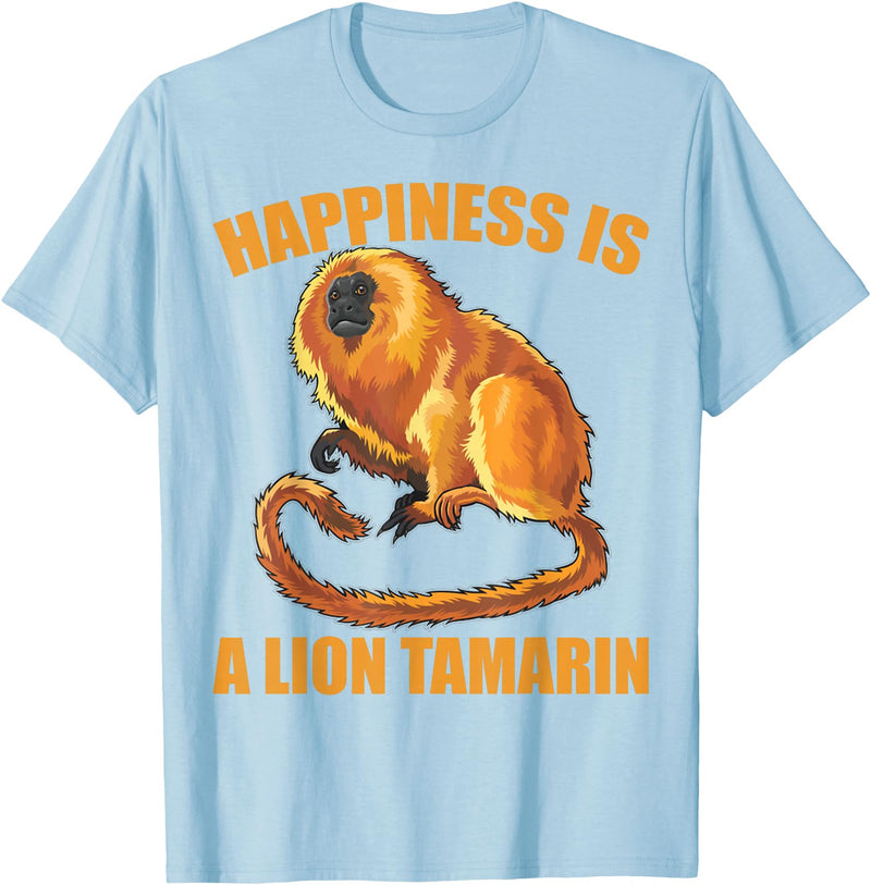 Happiness Is A Golden Lion Tamarin Tees Co. Glück ist ein Goldener Löwe Tamarin Monkeys Zoo Keeper T-Shirt - Baby Blue