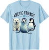 Adorable Sea Animals Tees Arctic Animals Penguin Seal Whale Polar Bear Sea Animals T-Shirt - Baby Blue