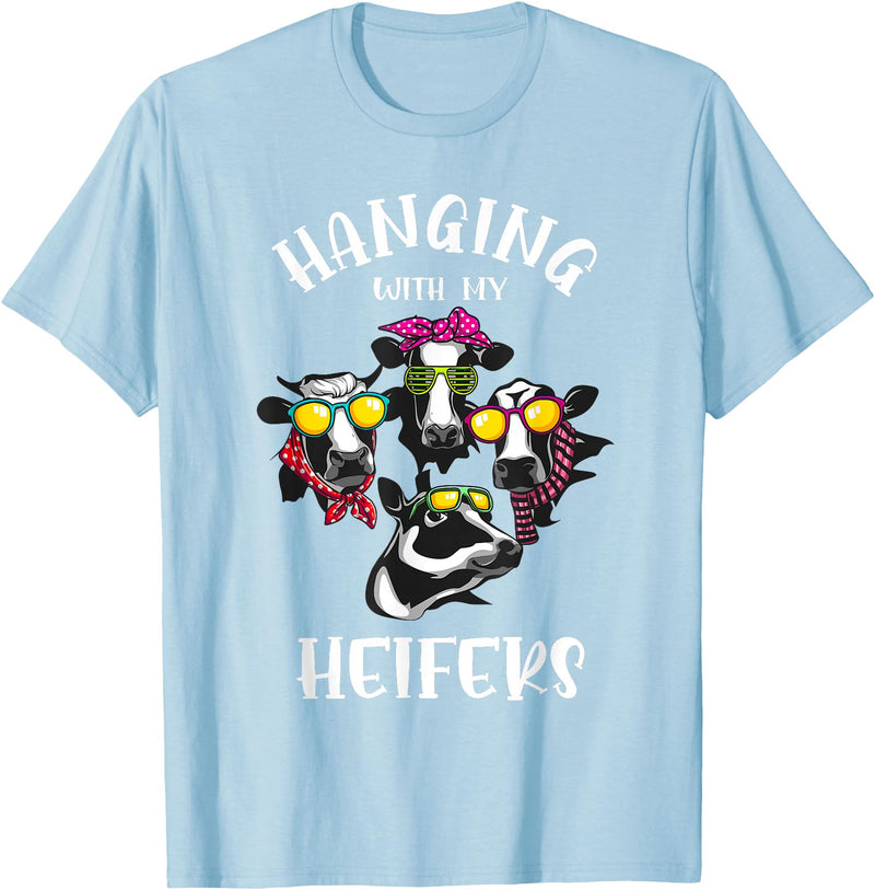 Cute Cow Herder Lady Animal Farm Lover Designs Funny Hanging with My Heifers Gift for Women Cow Farmer Girl T-Shirt - Baby